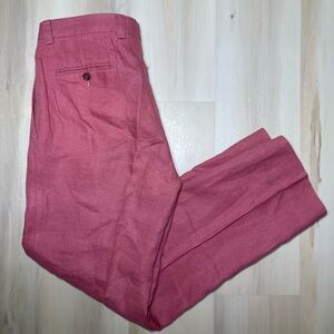 Lauren Ralph Lauren Men's Pants 34x34 Coral Pink Linen Pleated Dress Pants